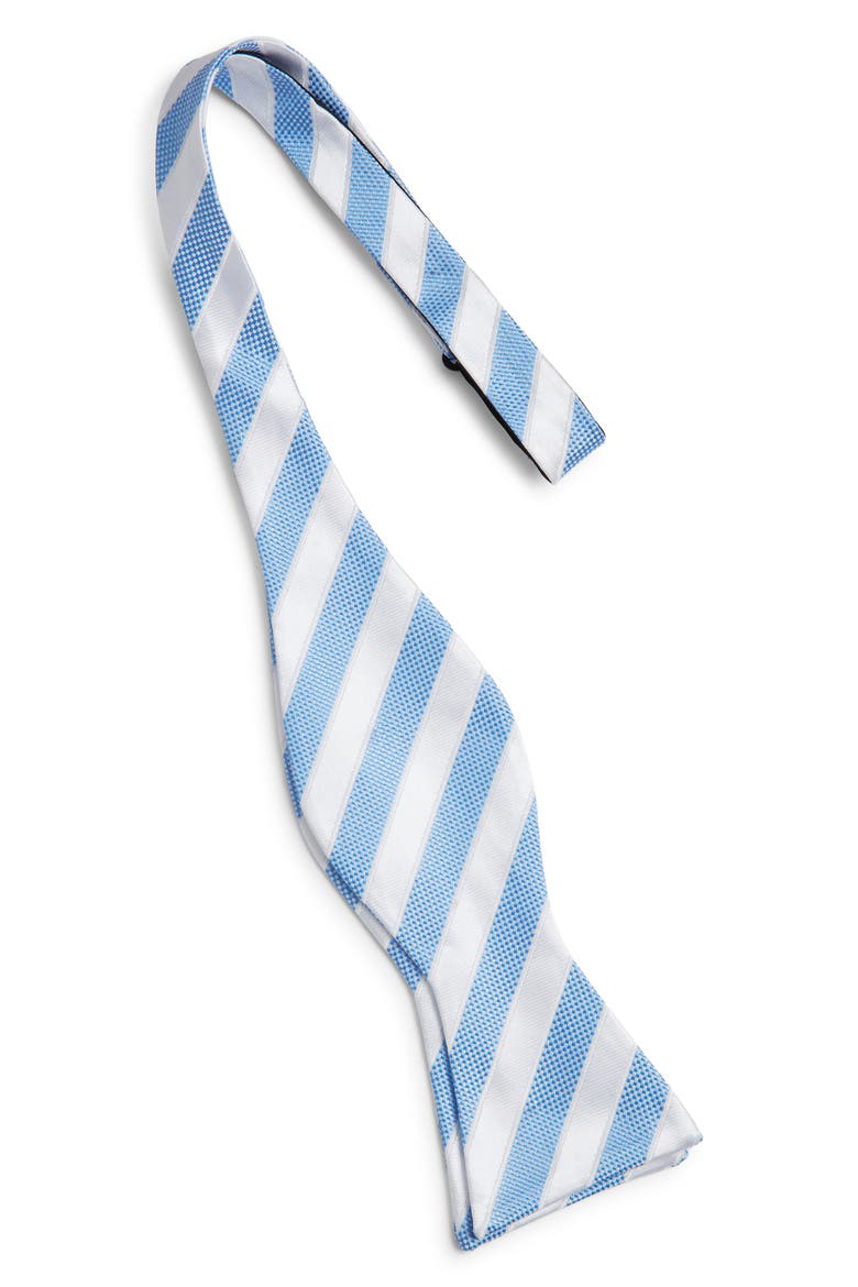 Stripe Silk Bow Tie, Alternate, color, BLUE