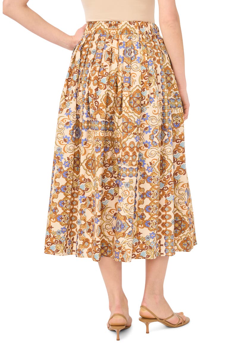 Bandana Print Cotton Midi Skirt, Alternate, color, EMPERADOR