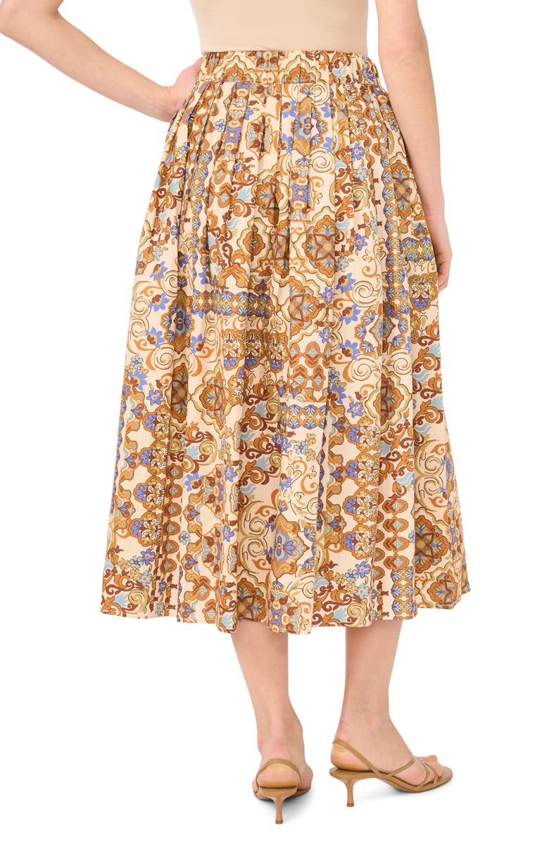 Halogen<sup>®</sup> Bandana Print Cotton Midi Skirt, Alternate, color, Emperador