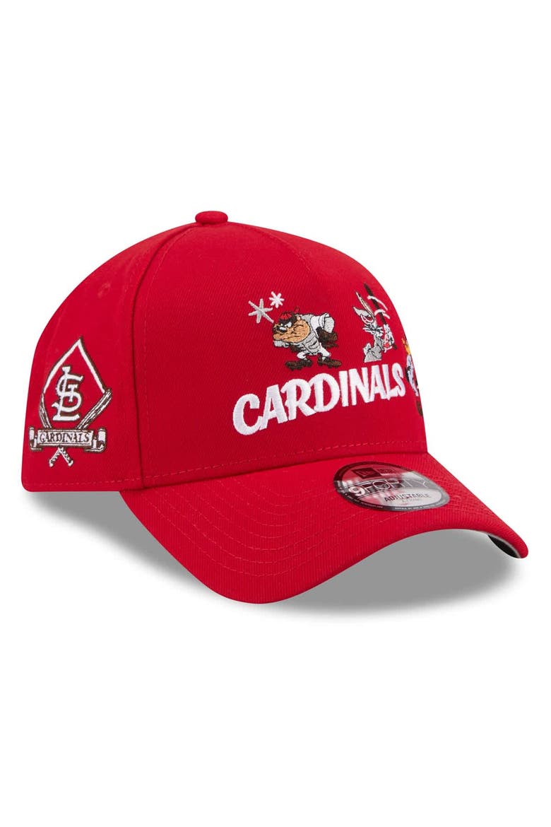 Youth New Era Red St. Louis Cardinals Looney Tunes A-Frame 9FORTY Adjustable Hat, Main, color, Red