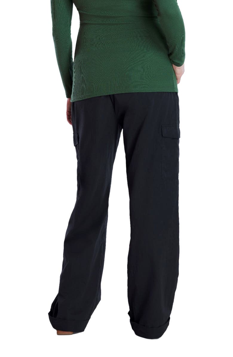 MOTHERHOOD MATERNITY Under the Belly Utility Cargo Relaxed Fit Pant, Alternate, color, Black