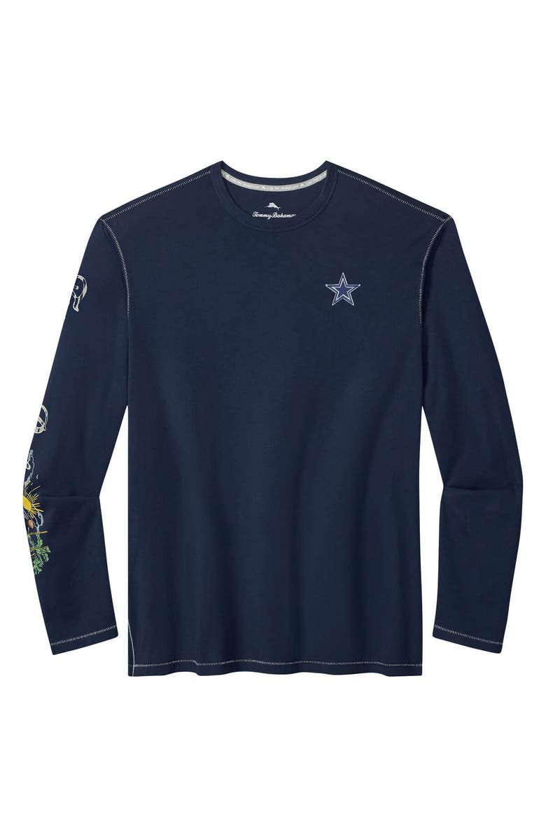 Tommy Bahama Men's Tommy Bahama Navy Dallas Cowboys Oasis Endzone Lux Long Sleeve T-Shirt, Alternate, color, 