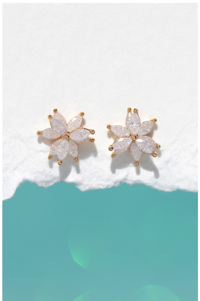 Fairest Floral Stud Earrings, Alternate, color, GOLD