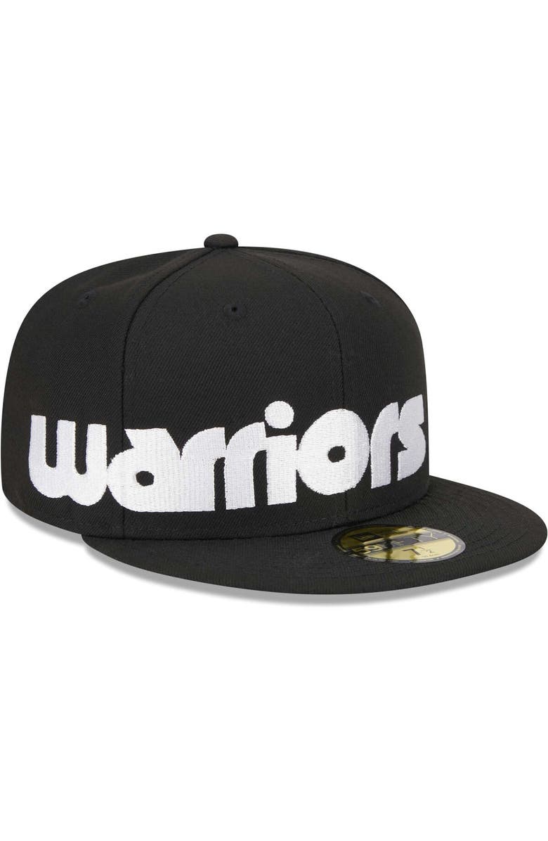New Era Men's New Era Black Golden State Warriors Checkerboard UV 59FIFTY Fitted Hat, Main, color, 