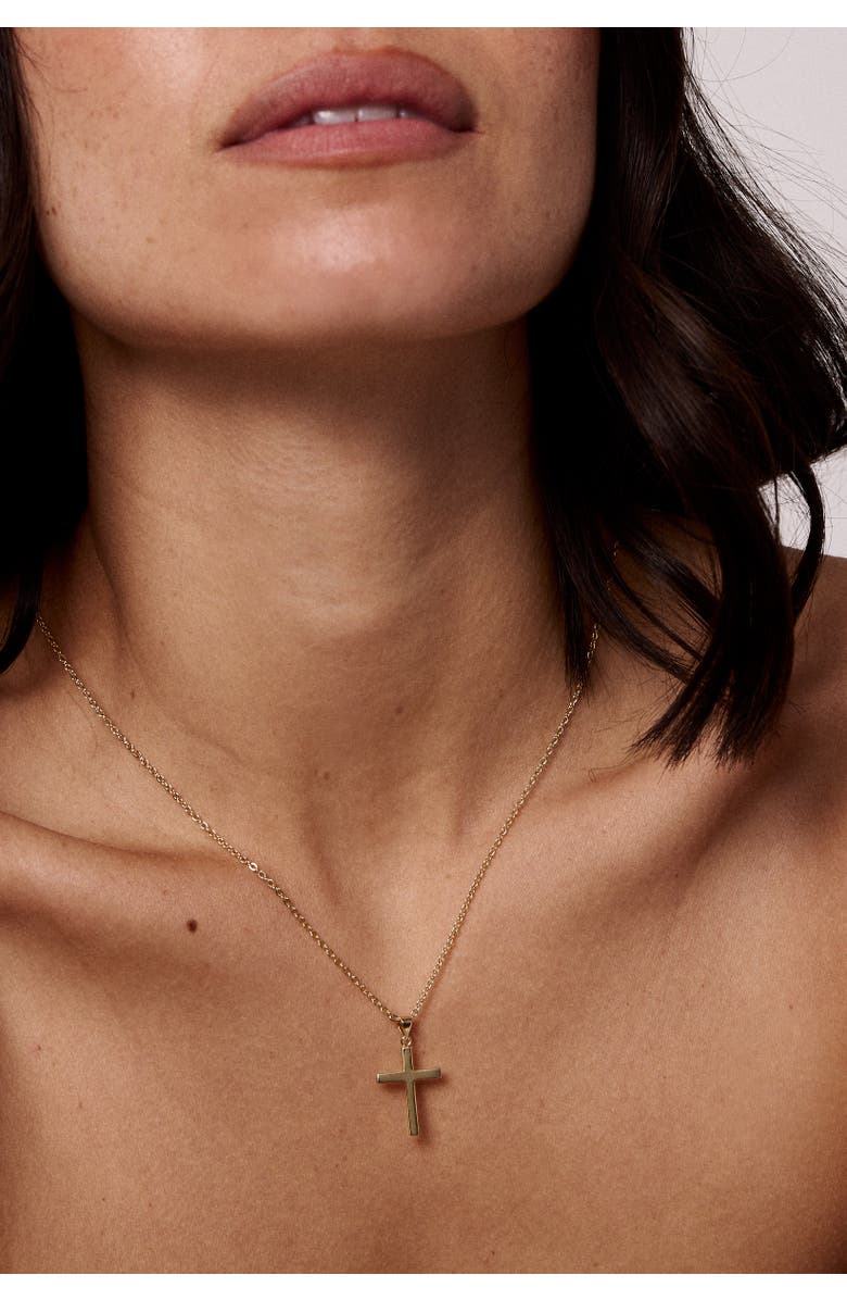 Electric Picks Everyday Cross Pendant Necklace, Alternate, color, Gold