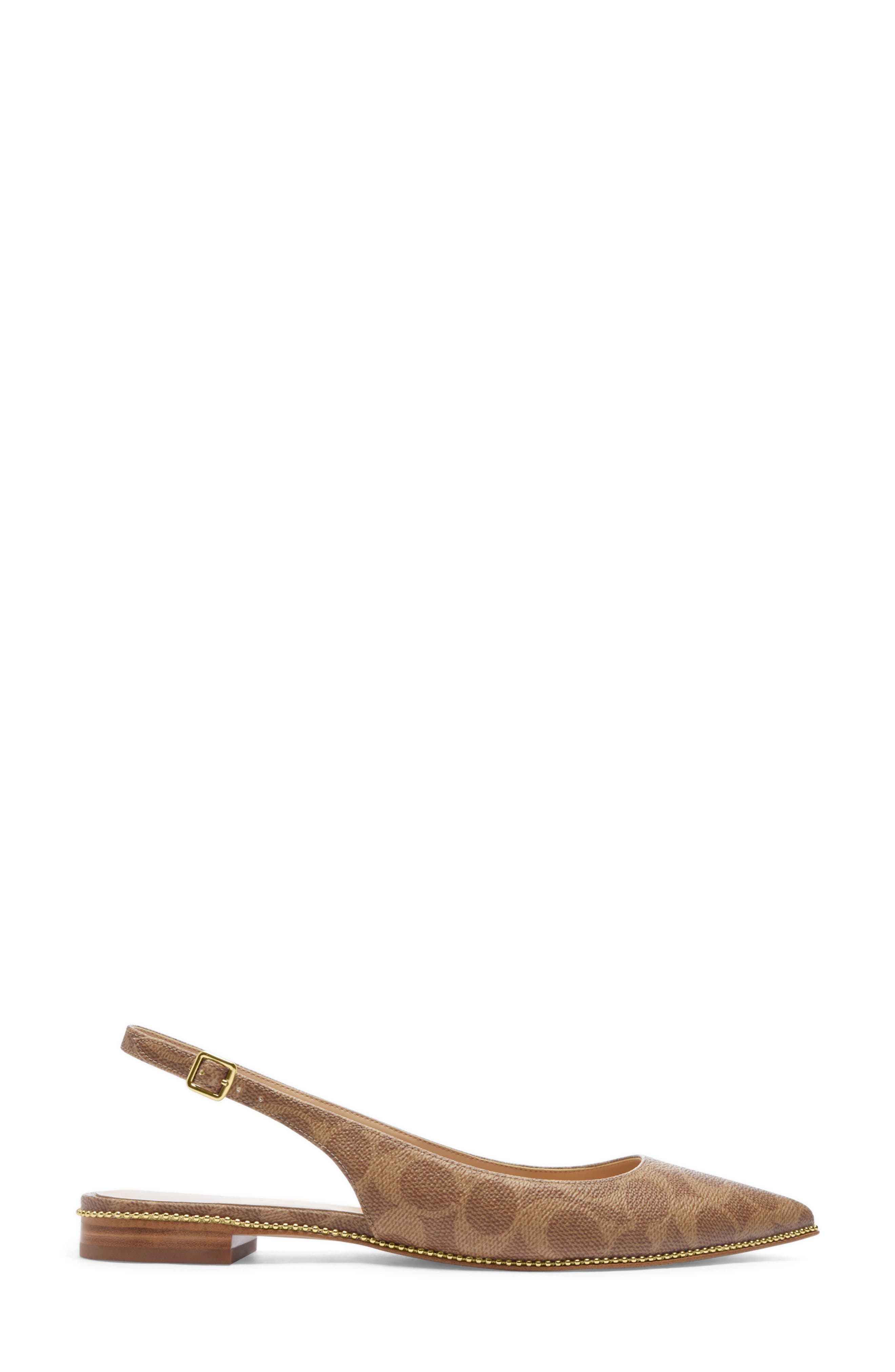 COACH Claire Slingback Pointed Toe Flat, Alternate, color, Tan