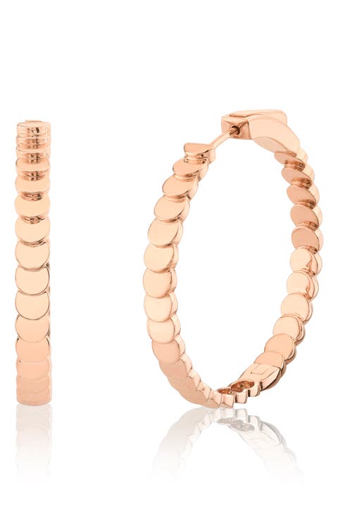 Large Luna 18k Rose Gold Hoop Earrings