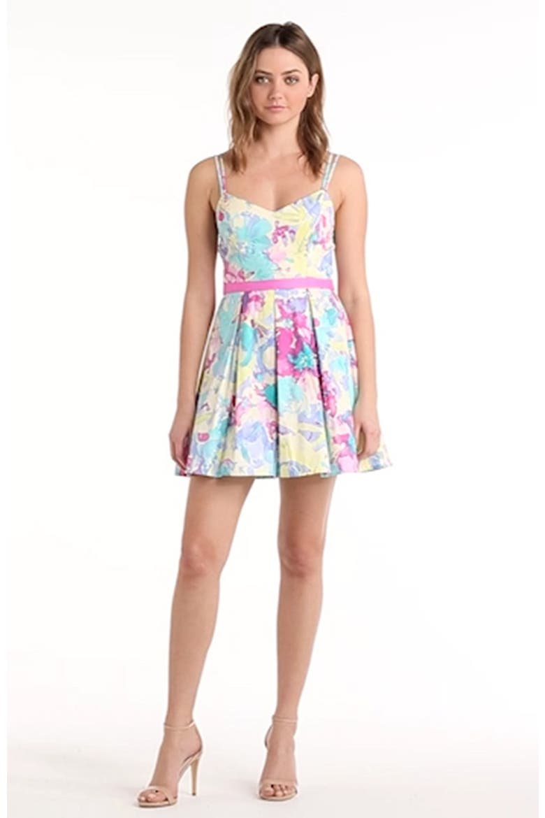 Print Skater Dress, Alternate, color, MULTI