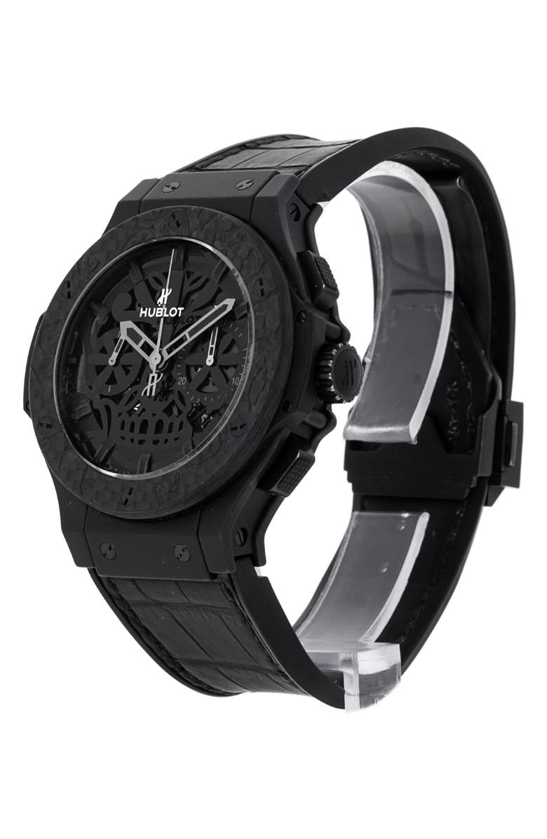 Watchfinder & Co. Hublot Preowned 2017 Big Band Automatic Leather Strap Watch, 44mm, Alternate, color,