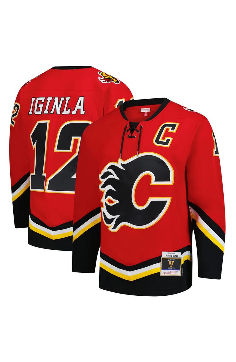 Mitchell & Ness Men's Mitchell & Ness Jarome Iginla Red Calgary Flames 2003-04 Power Play Jersey, Main, color, Red