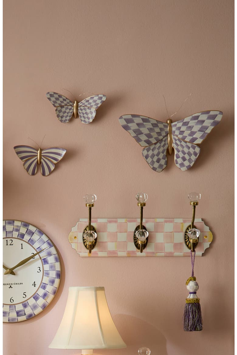 Violet Check Butterfly Wall Decor, Alternate, color, VIOLET