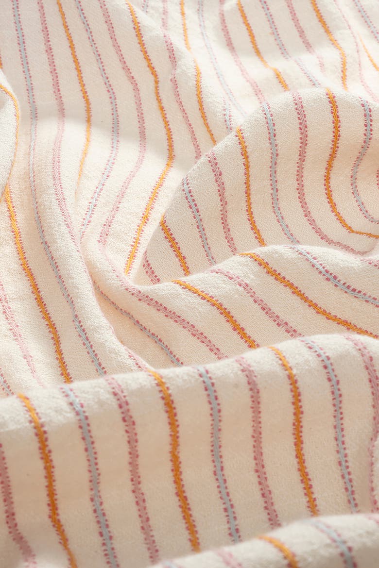 Nilufer Cotton Linen Striped King Coverlet, Alternate, color, Natural