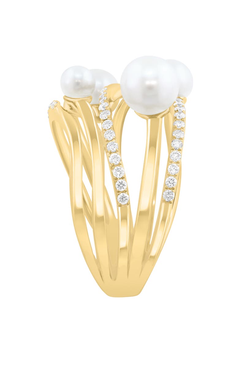 EFFY Freshwater Pearl & Diamond Crisscrossing Band Ring, Alternate, color, White