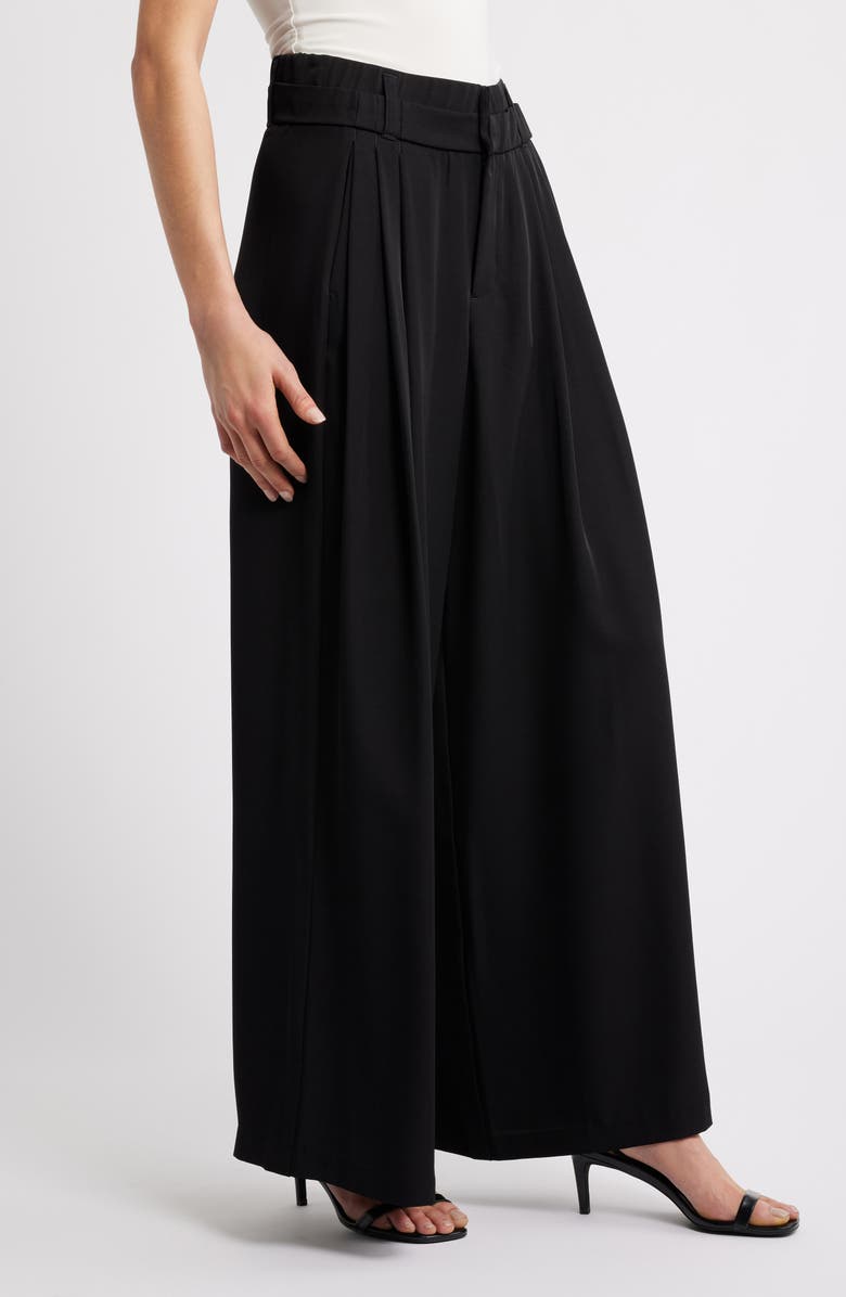 Wit & Wisdom Skyrise Triple Pleat Palazzo Pants, Alternate, color, Black