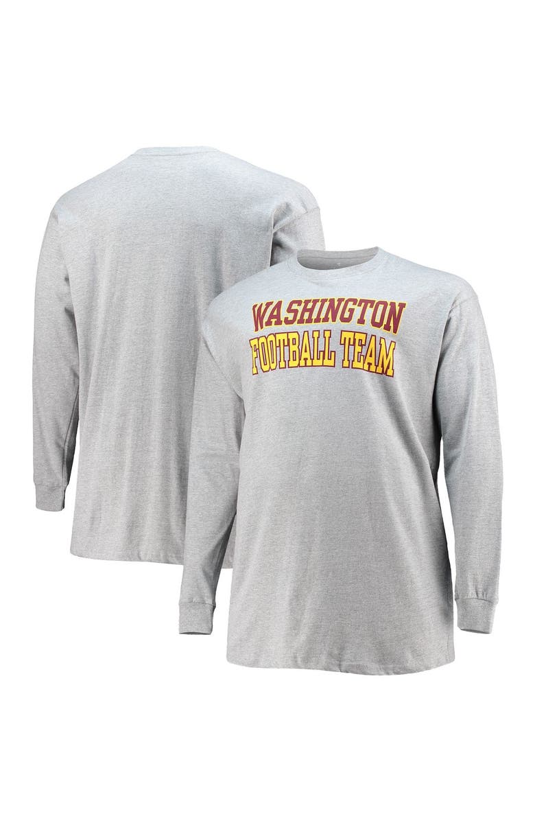 FANATICS Men's Fanatics Branded Heathered Gray Washington Football Team Big & Tall Practice Long Sleeve T-Shirt, Alternate, color, 