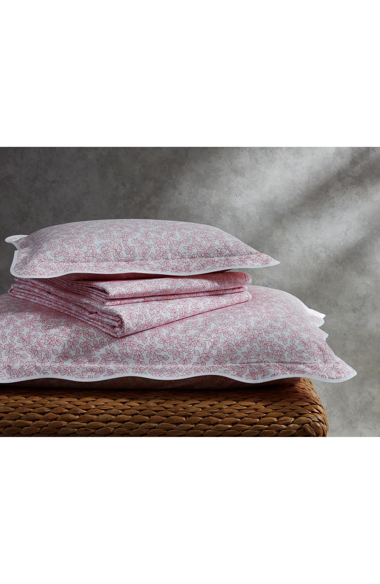 Matouk Margot 500 Thread Count Cotton Percale Fitted Sheet, Alternate, color, Blush