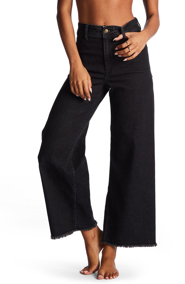 Billabong Free Fall Stretch Crop Wide Leg Jeans, Main, color, 
