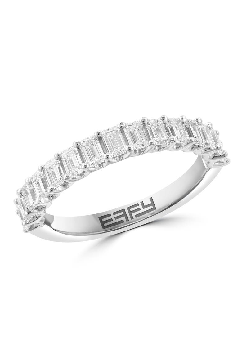 14K White Gold Lab-Grown Emerald Cut Diamond Band Ring, Main, color, 14K Gold