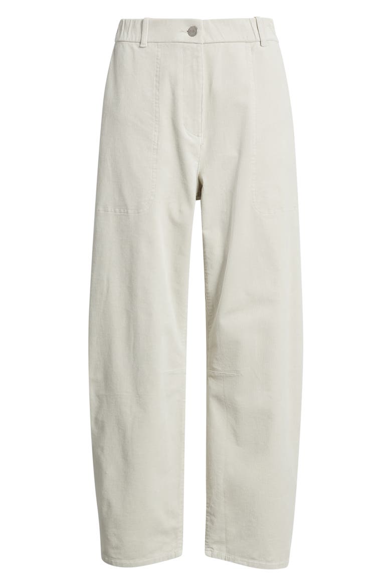 Stretch Organic Cotton Corduroy Arch Wide Leg Ankle Pants, Alternate, color, CHALK