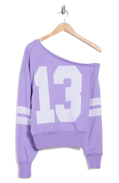 Varsity Off Shoulder Sweatshirt