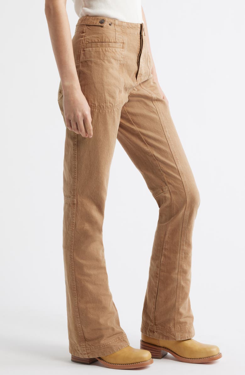 Free People Venus High Waist Bootcut Jeans, Alternate, color, Tannin
