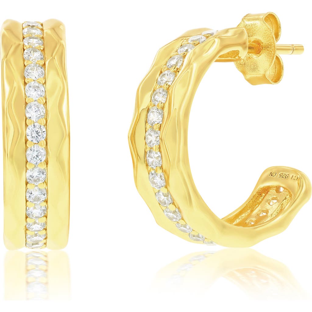 Simona Cubic Zirconia Molten Hoop Earrings