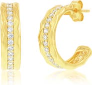 SIMONA Cubic Zirconia Molten Hoop Earrings
