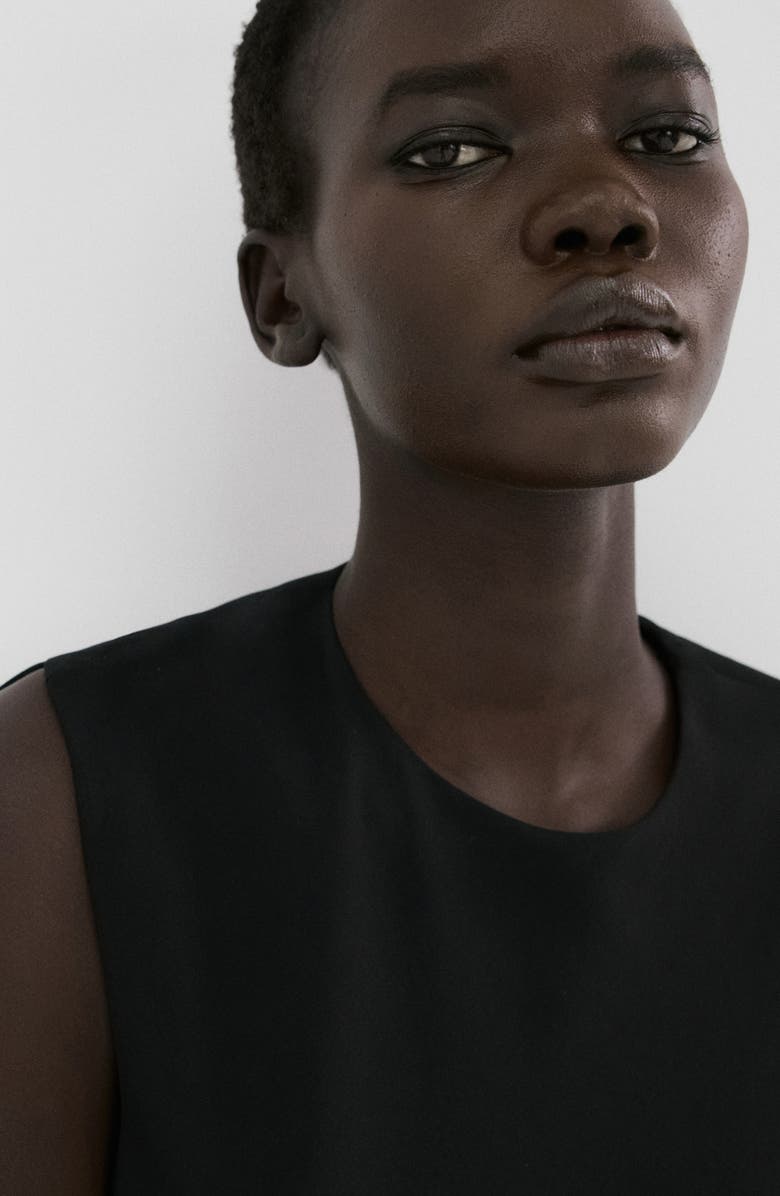 MANGO Open Back Midi Dress, Alternate, color, Black