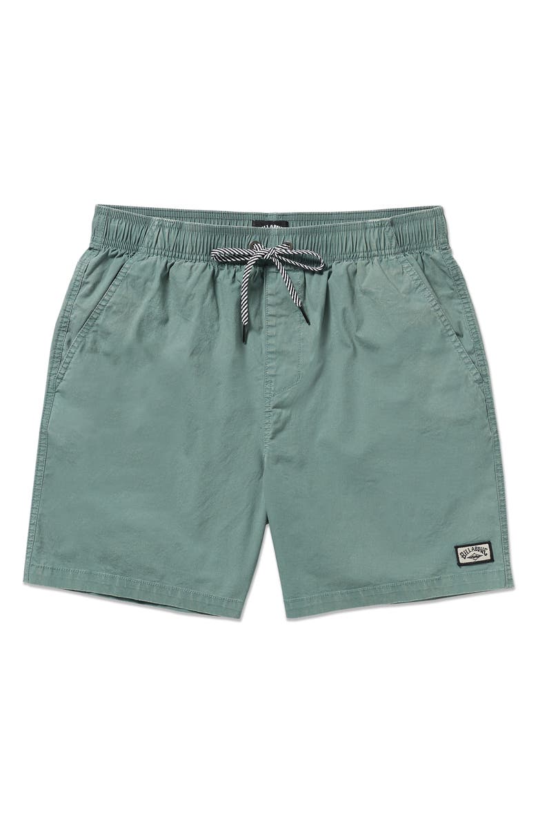 Billabong Mario Cotton Drawstring Shorts, Alternate, color, Pine
