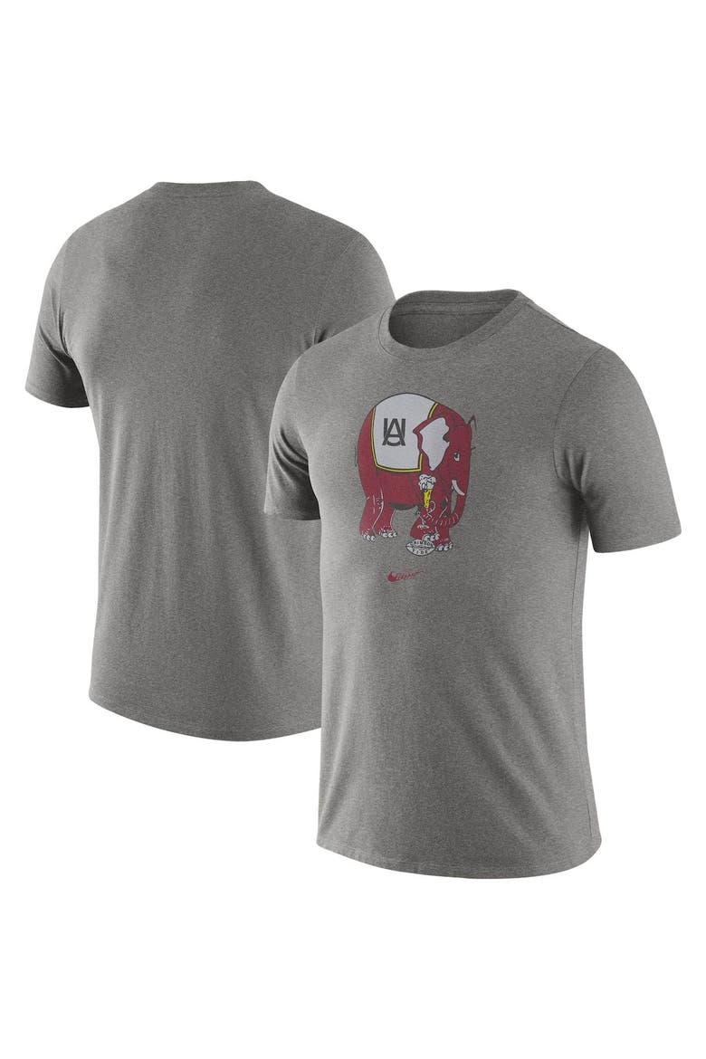 Men's Nike Heathered Gray Alabama Crimson Tide Old-School Logo Tri-Blend T-Shirt, Alternate, color, Heather Gray