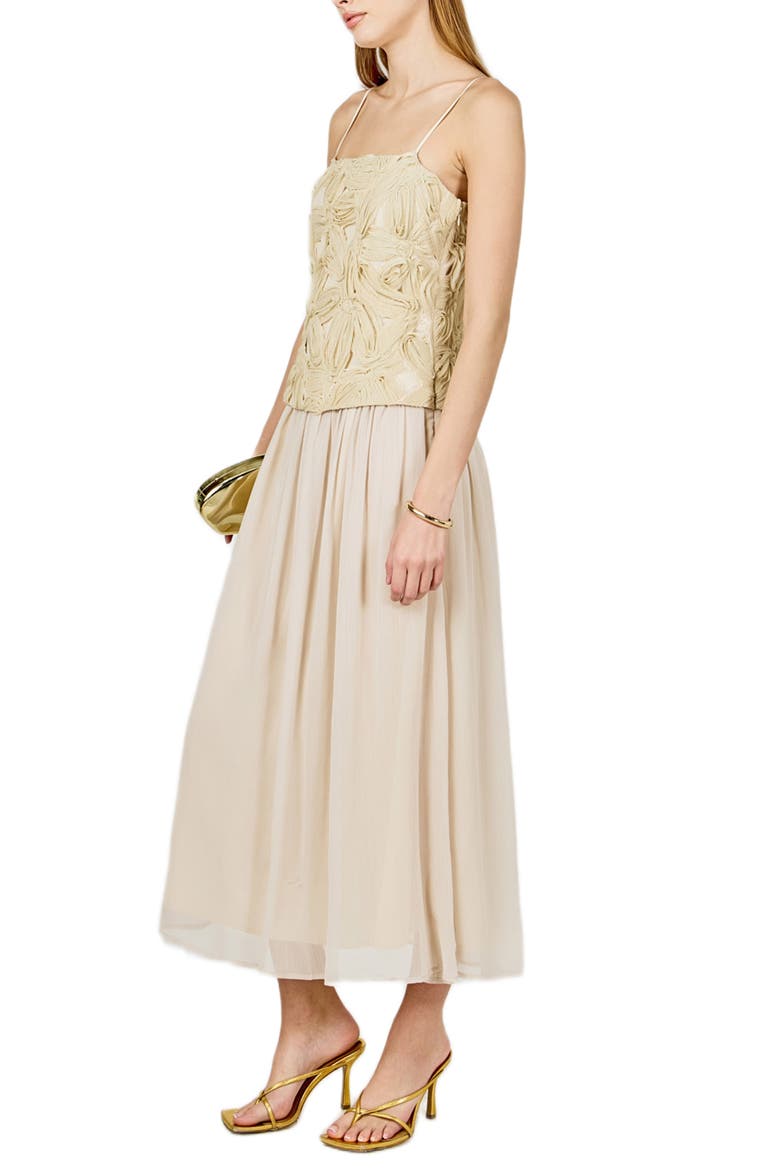 Floral Pattern Sleeveless Maxi Dress, Alternate, color, BEIGE