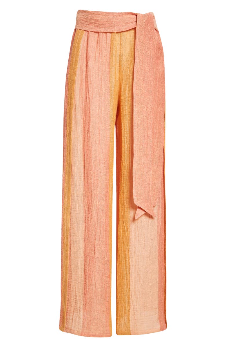 Lisa Marie Fernandez Wide Leg Linen Blend Pants, Alternate, color, 