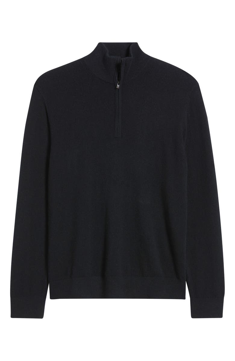 Vince Quarter Zip Cashmere Sweater, Alternate, color, Black