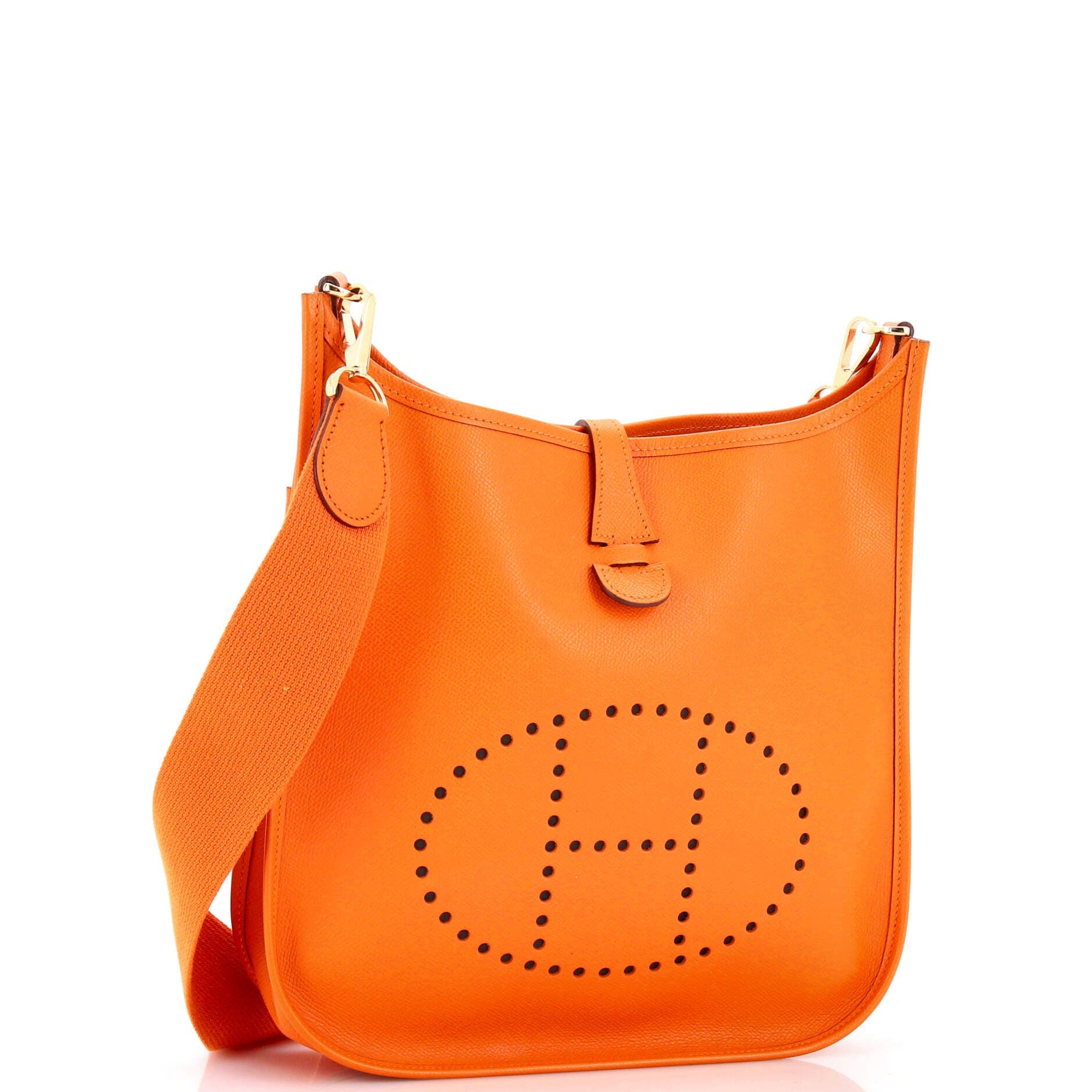 Pre-Owned Hermes Evelyne Bag Gen II Epsom PM, Alternate, color, Orange H
