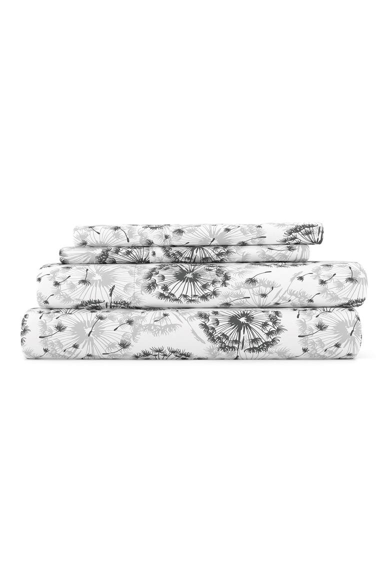 HOME SPUN Premium Ultra Soft Make a Wish Pattern 4-Piece Bed Sheet Set, Main, color, GRAY