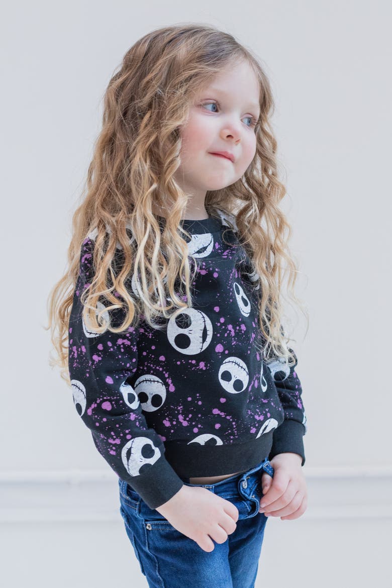 Nightmare Before Christmas Jack Skellington Pullover Sweatshirt, Alternate, color, Black Jack Skellington