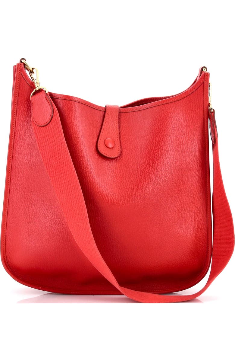 Pre-Owned Hermes Evelyne Bag Gen I Clemence GM, Alternate, color, Rouge Vif