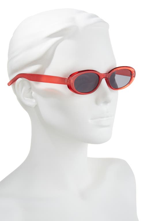 Bp. Narrow Oval Sunglasses In Clear Red