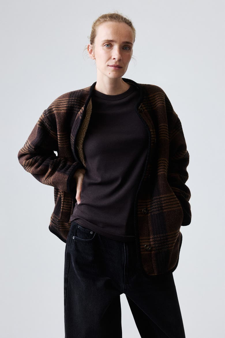 Mama Before & After Babywearing Jacket, Alternate, color, Brown/plaid
