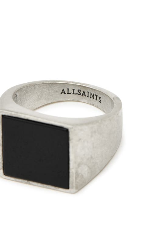 Allsaints Black Onyx Signet Ring