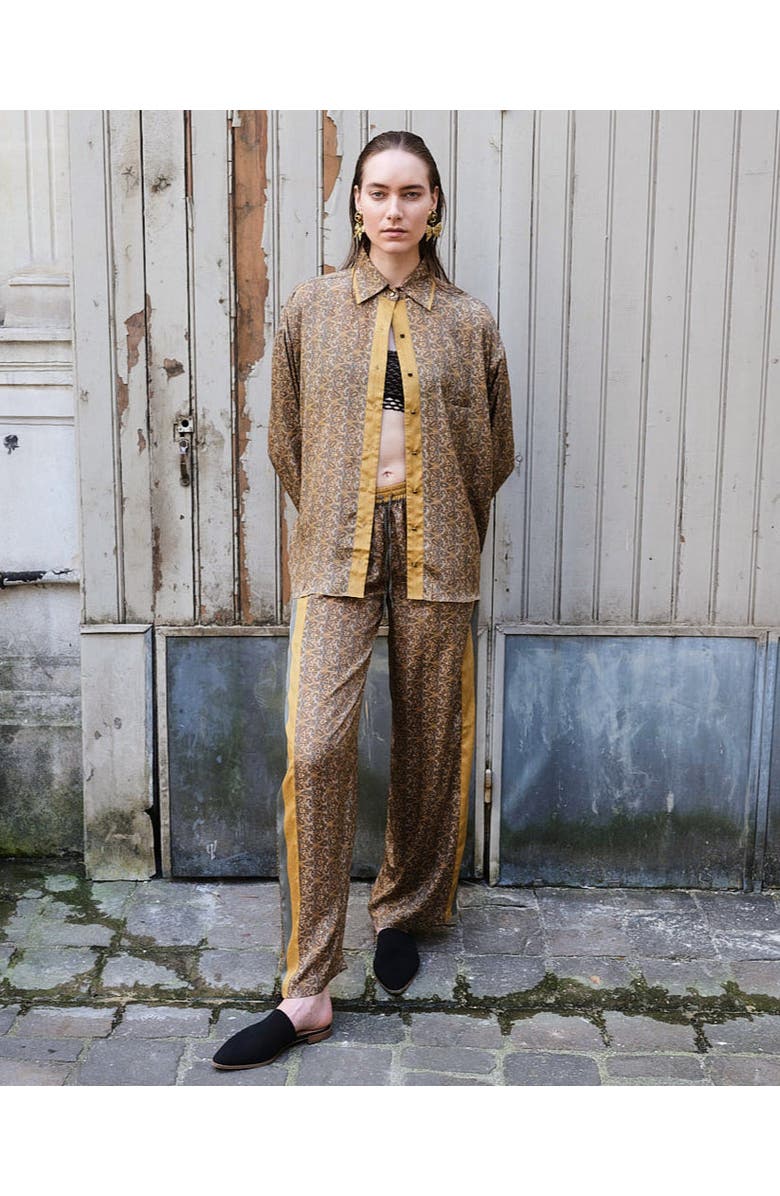 Monzlapur Paisley Motif Long Sleeve Shirt, Alternate, color, Mustard