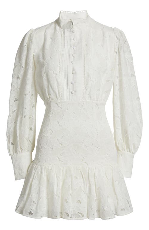 Bardot Remy Long Sleeve Lace Minidress In Orchid White