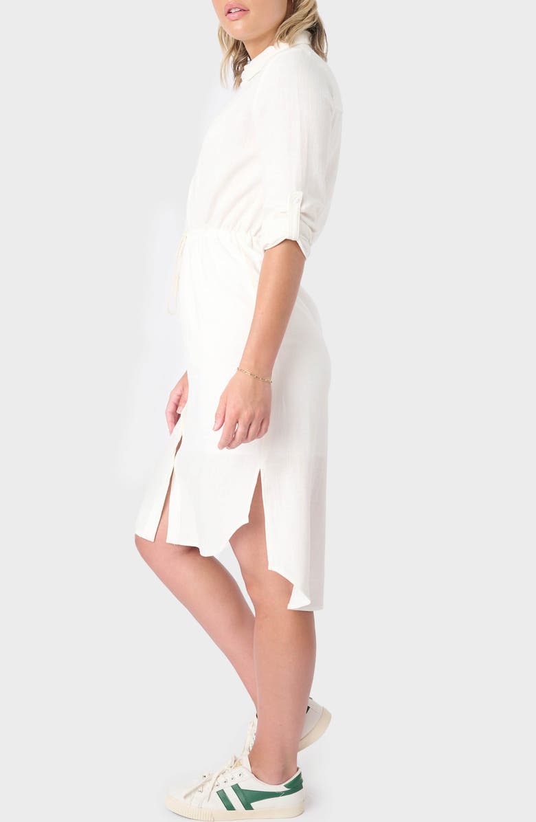 GIBSONLOOK Long Sleeve Shirtdress, Alternate, color, White