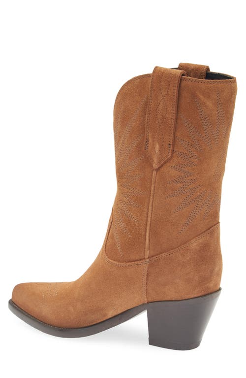 Golden Goose Wish Star Pointed Toe Western Boot In Brown