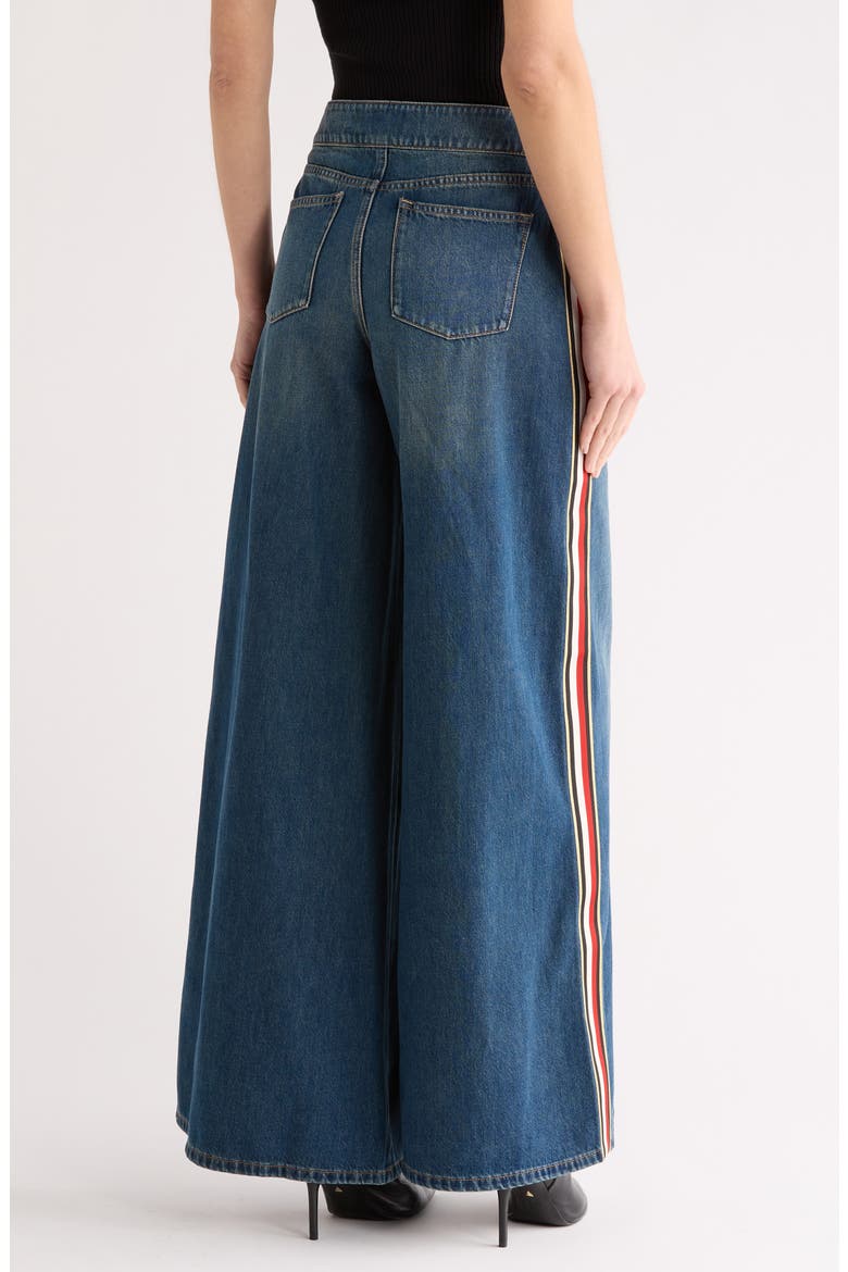 Nessi High Waist Side Stripe Baggy Jeans, Alternate, color, CLEMENTINE TINT