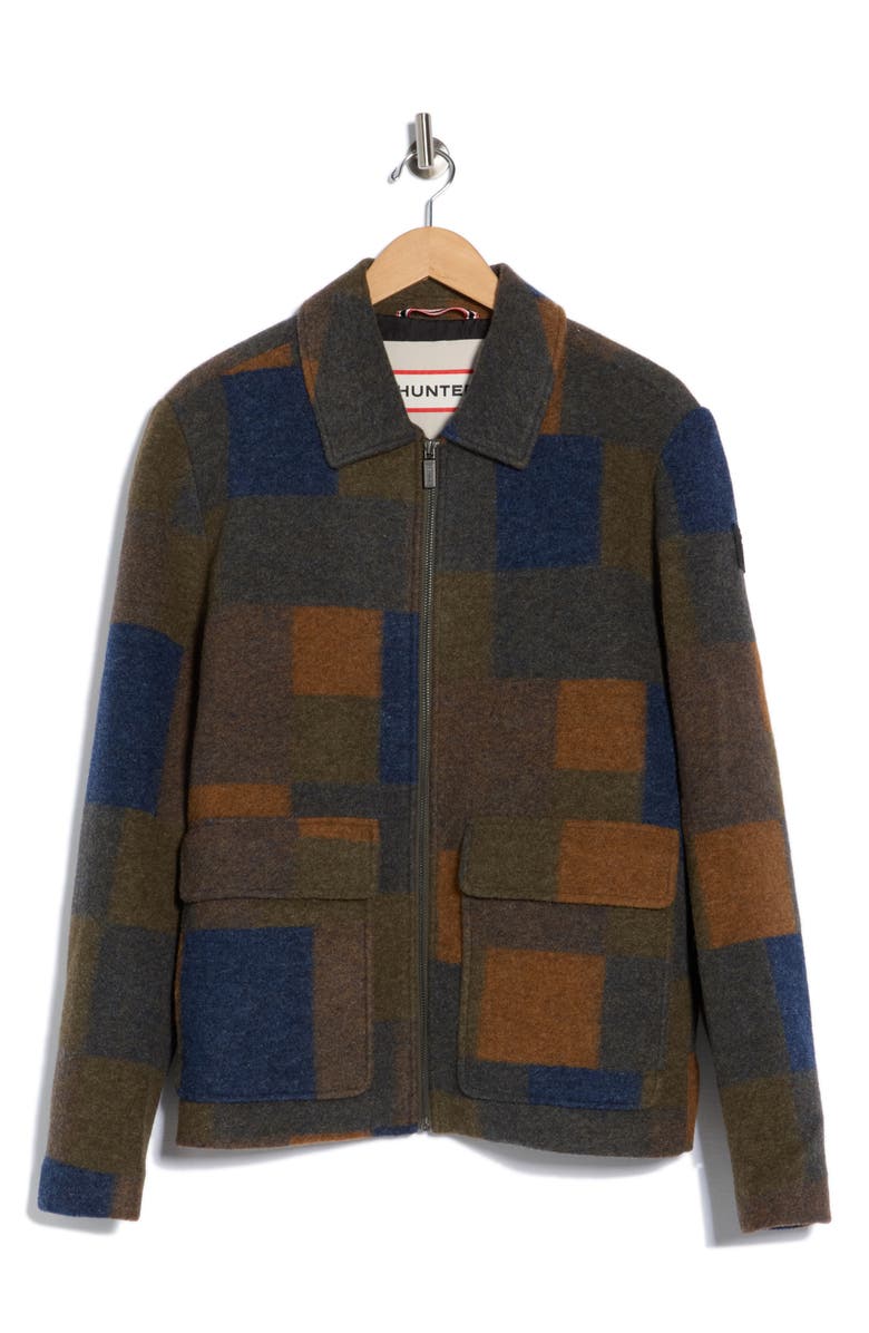 Hunter Elia Plaid Jacket, Alternate, color, Hunter Green Print