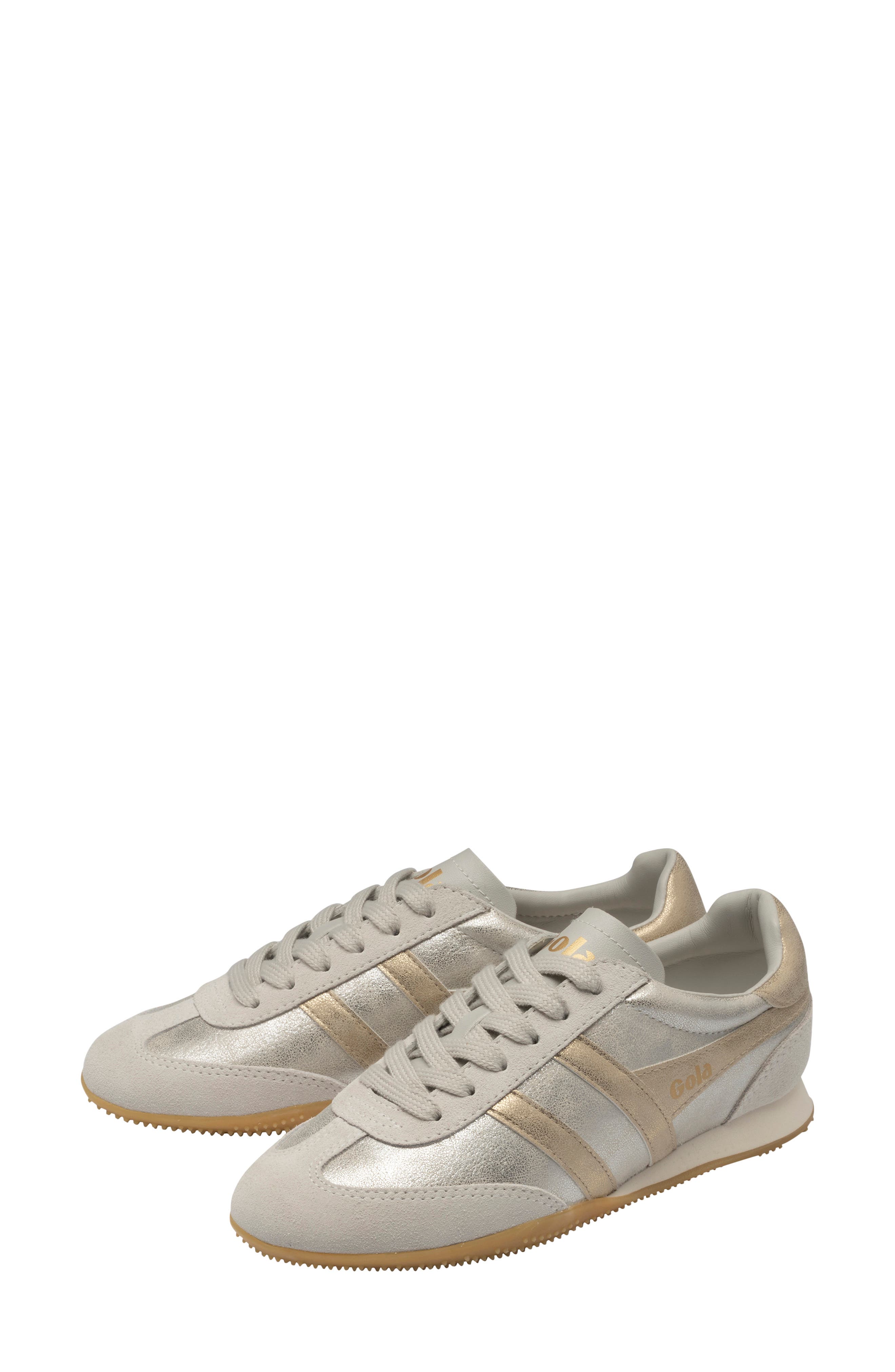 Sprinter Shimmer Leather Sneaker, Alternate, color, SILVER/ GOLD