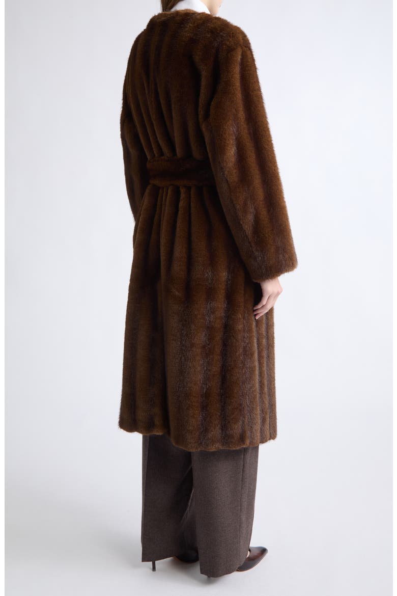 Miranda Faux Fur Coat, Alternate, color, BROWN