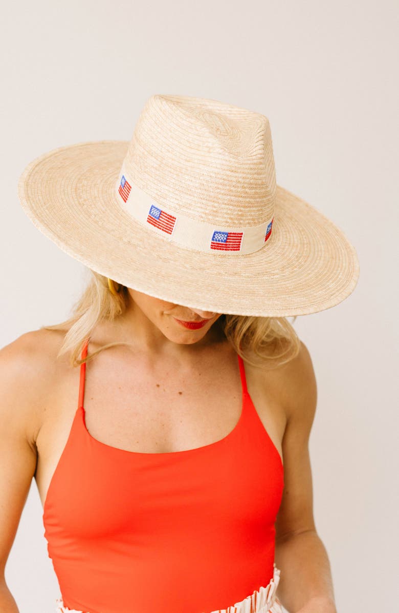 Sunshine Tienda America Sun Hat, Alternate, color, Light Beige