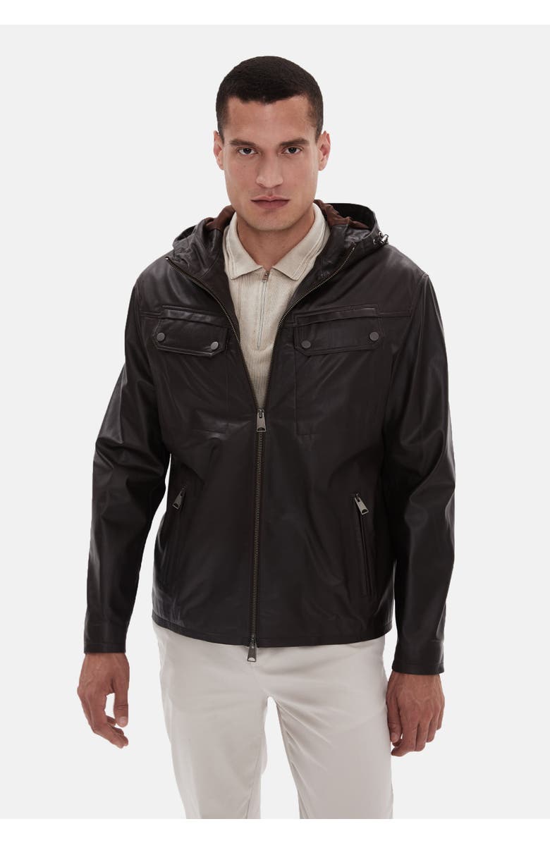 Furniq UK Horace Leather Jacket, Alternate, color, Brown